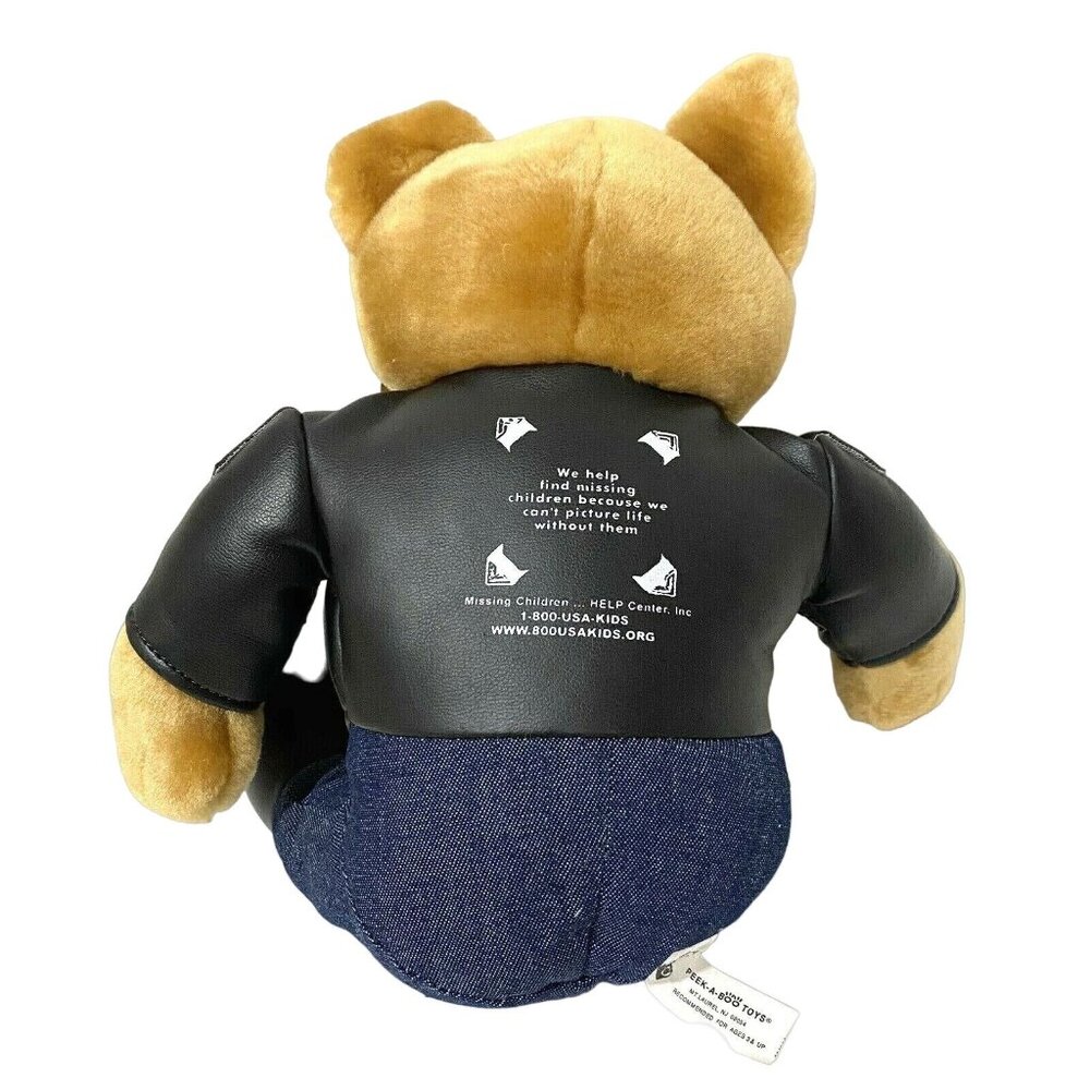 Peek A Boo Toys Plush Bulldog Wearing Faux Leather Jacket 9" Stuffed Dog Animal - Picture 3 of 6